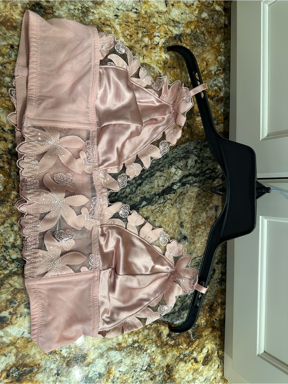 Victoria's Secret Blush Pink Satin & Lace Bralette